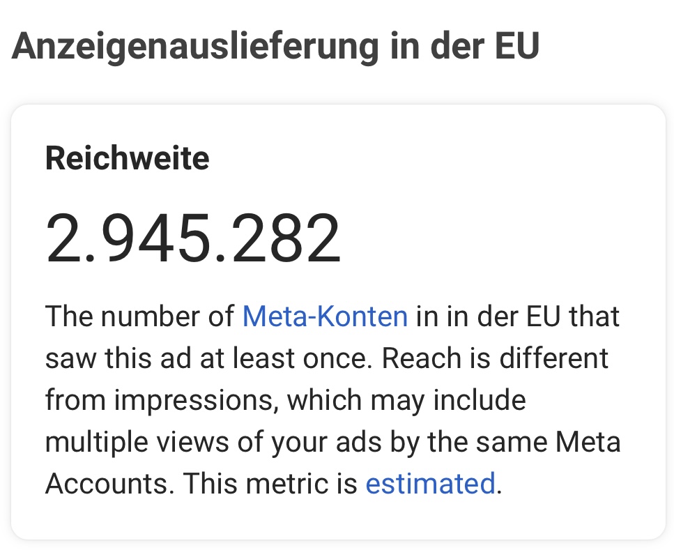 Meta Ads Reichweite 2.945.282